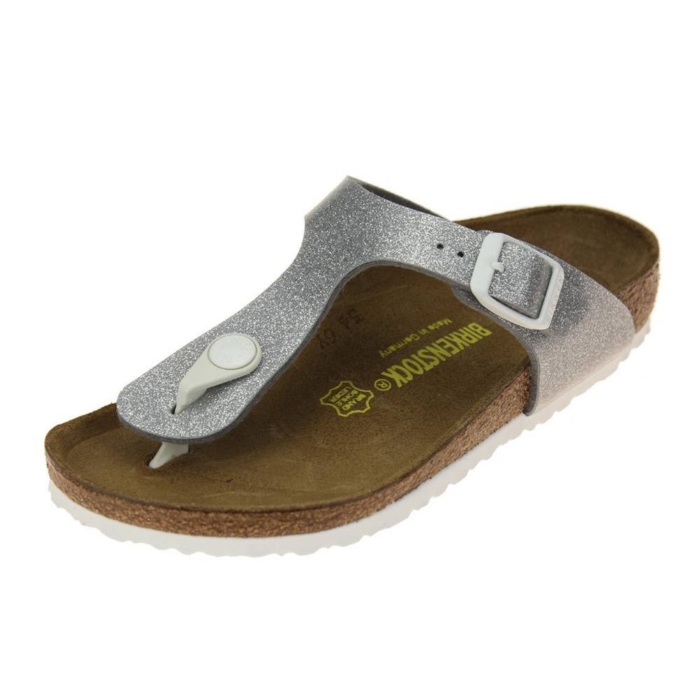 BIRKENSTOCK Gizeh thong sandals in a silver "Cosmic Sparkle"